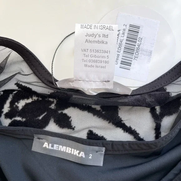 NEW Alembika After Dark Black Velvet Burnout Midi Dress Womens 8-10 - Picture 12 of 12